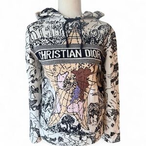 Christian Dior Toile de Jouy Hoodie | Size 38 | Logo Knit Sweater